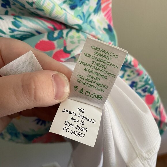 Lilly Pulitzer Sz XS Serene Blue Gypsea Preppy Tropical Arden Fringe Shift Dress - Picture 9 of 12